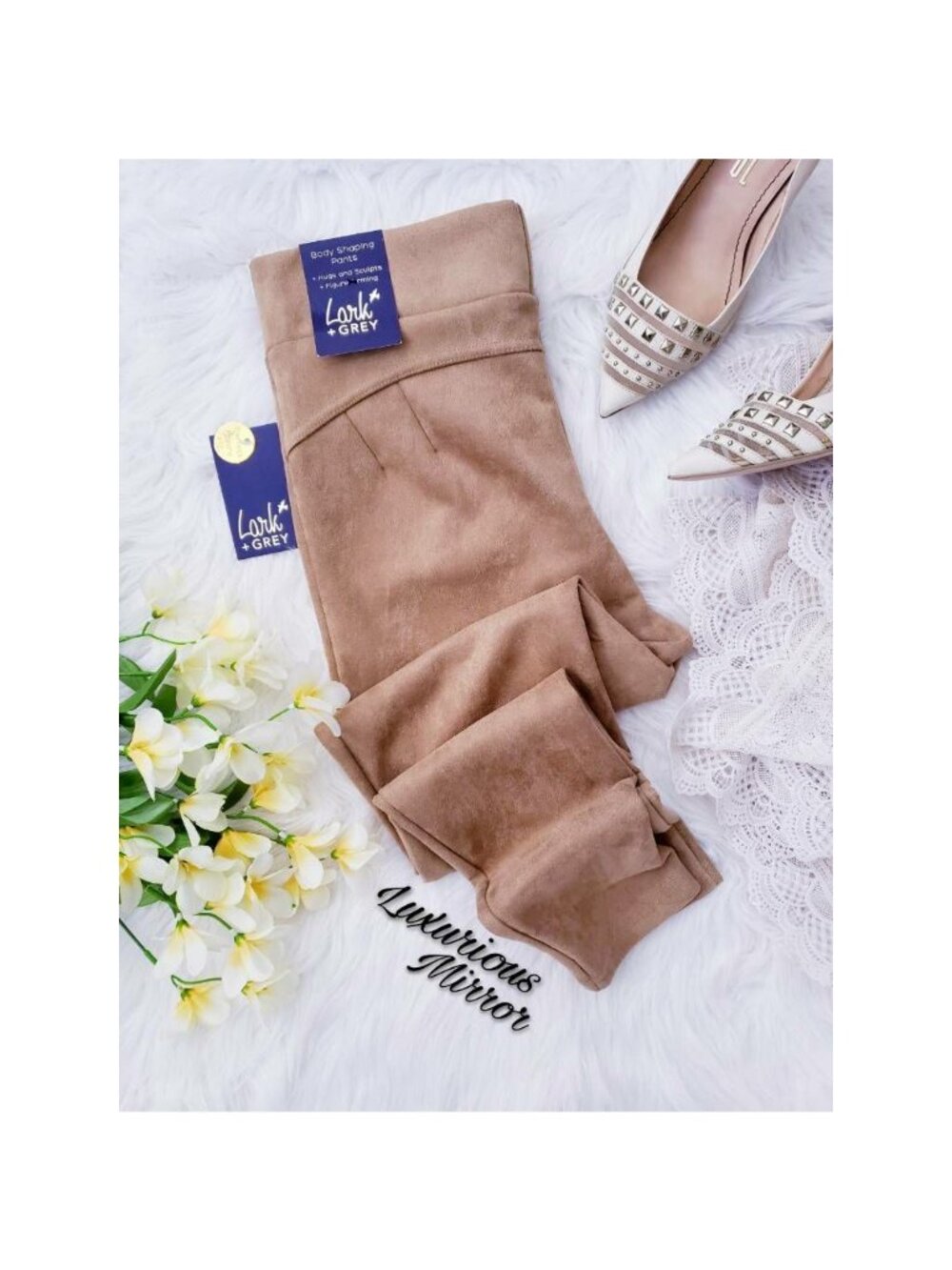 Lark + Grey Womens Skinny Pants Brown Slim Fit Stretch Pockets Pull Ons S New